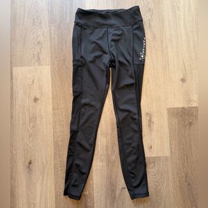 Parcae Black High Waisted Pocket Leggings Size Small